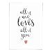 Produktbild WHATEVERshop Poster mit Spruch \\ All of me Loves All of You \\ Din A4 Romantischer Kunstdruck für Verliebte