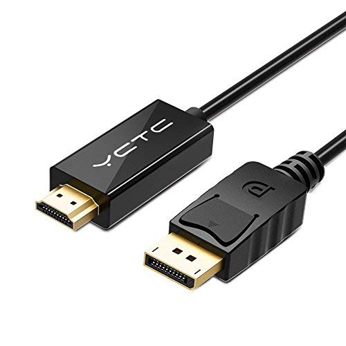 yctc chapado en oro DisplayPort DP a HDMI macho a macho Cable para Lenovo/HP/Asus/Dell PC (meters 3 meters), color negro