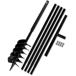 mewmewcat Bêche et tarière Manuelle 150 mm avec Rallonge 5 m