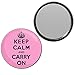 Pink Keep Calm and Carry On - 55mm Round Compact Mirror