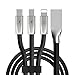Produktbild 3 In 1 Ladekabel 1M/3Ft Iphone Charger Blei Multi-Port USB C/Lightning/Micro USB Powerline Lightning Cord Multiple