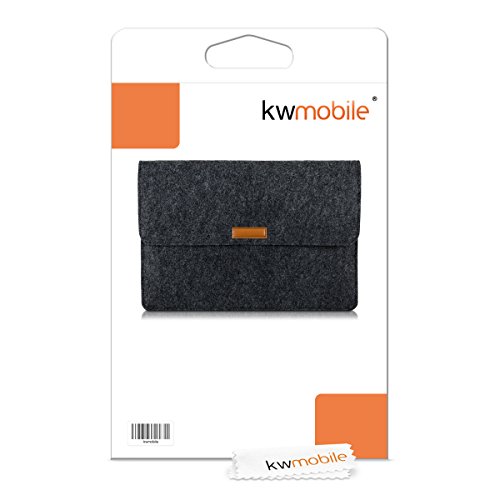 kwmobile Laptoptasche Filz Sleeve für 15″ 15,6″ Laptop / Ultrabook – Notebook Tasche Schutzhülle Laptop Case Hülle in Dunkelgrau mit Innentaschen Innenmaße: ca. 41,5 x 31 cm - 7