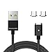 Price comparison product image Wsken Mini 2 Magnetic Micro USB Cable Nylon Braided Data Charger Lead with Double Metal Plug LED Indicator Light for for Samsung S6 S7 Edge,Note 4/5,Tab S3,LG G4 G3,Sony Xperia Z5 Premium etc Black