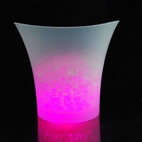 Generic Kunststoff Eiskübel Flasche mit LED Champagner Wein Bierkühler für Weihnachten Bar 5L – Weiß, 9,84 x 9,06 Zoll / 25 x 23 cm - 4
