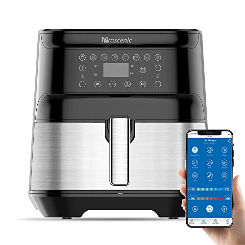 Proscenic T21 friteuse à air,Application et Alexa,friteuse électrique sans huile 5.5L,avec Écran Tactile LED,Fonction de combinaison.