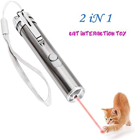 2 in 1 Multi Function Crazy Chase Cat Chaser Toys, LED Pet Red Dot Toys/Flashlight/Interactive Pet Toys - Exercise Toy Cat Training Tool By GILGAMESH