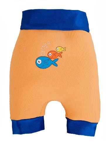 SwimBest Swim Nappy / neoprene swim shorts style - Girls & Boys - various sizes available (9-12 months, Orange Squash)