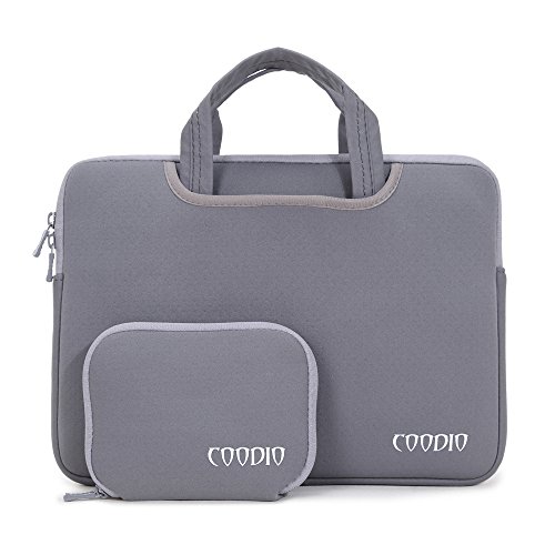 Coodio® Universal 13.3 Zoll Laptophülle Aktentasche Handtasche + Zubehör Tasche für Apple Macbook Air, Macbook Pro Retina (Fit all 13.3 inch ultrabook laptop notebook) - Farbe Grau