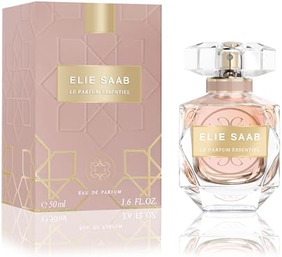 Elie Saab Le Parfum Essentiel 50 ml – Eau de Parfum da Donna – Fragranza Chypre Floreale – Note Luminose di Fiore d'Arancio, Gelsomino, Gardenia e Patchouli – Flacone in Vetro Trasparente