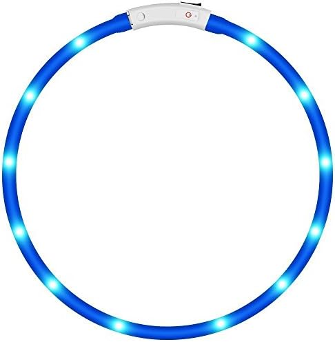 GLEADING Led Dog Collar, USB Rechargeable, Glowing Pet Dog Collar Light for Night Walking Safety, Water Resistant Flashing Light Up Dog Necklace for Small, Medium, Large Dogs