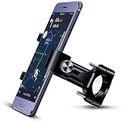 Suxman Soporte Móvil Moto, Bici, Bicicleta, Motocicleta, Carretera de Aluminio (Anti Vibración Con 360 Rotación) Soporte Universal Antideslizante para 4,7'' a 6,8'' para iPhone X, 7 8 8s 6 Plus(Negro)