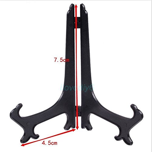2pcs Black 3″ Display Easel Stand Plate Bowl Picture Frame Photo Pedestal Holder - 5