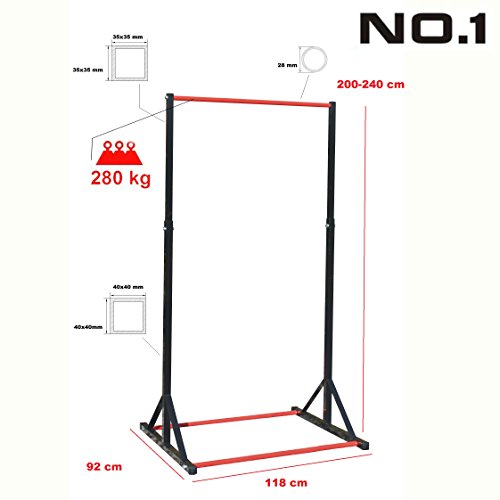 PROFI Klimmzug Stange bis 240cm Kraft Station Dip Rückentrainer 2x Verbindungsrohr Muscle up