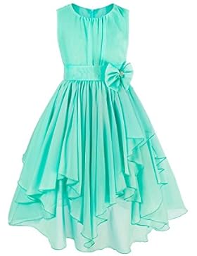 YiZYiF Mädchen Kleid Festlich Kinder Partykleid Hochzeit Chiffon Prinzessin Kleid Festzug Brautjungfer 104 116...