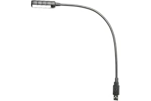 Adam Hall Stands SLED 1 ULTRA USB C - USB Schwanenhalsleuchte mit 4 COB LEDs und Farbwahl, schwarz