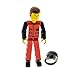 Produktbild 1 x Lego Technic Figur Mann rot Beine Top rot Brust Taschen Arme schwarz Haare braun Ski Fahrer Forscher Technik 8680 8660 tech028