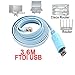 Produktbild Konsolenkabel mit FTDI-Chip-Router, USB auf RJ45, für Cisco-Gerät, Laptop und PC in Windows, Vista, MAC, Linux 3,6 m