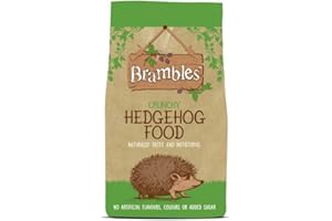 Brambles Crunchy Hedgehog Food - Also Suitable for Badgers and Foxes - Nutritious Food with Kasabona Blue Vinyl Gloves (Crunchy 2kg)