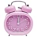 Produktbild COOJA Vintage Retro Wecker Lautlos Batteriebetrieben, 3 Zoll Glockenwecker Mini Wecker Analog Ohne Ticken Extra Laut Wecker Rosa für Mädchen