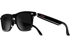 BLESSOURCE Smart Glasses for Men and Women, Open Ear Bluetooth Audio Glasses, Sunglasses Built in Mic & Speakers, Blue Light Filter & UV Pretection Polarized Lenses, IP65 Waterproof Bluetooth Glasse, E13C_B