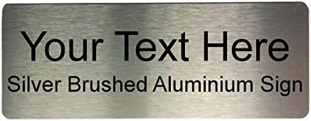 Metal Aluminium Arial Signs Door Plaque House Number Street Custom Personalised (Silver, 200x75mm)