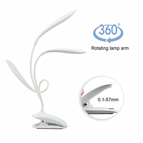 comprare on line Lampada da Tavolo con Pinza, Vonpri 3-Livello Dimmer per Protezione degli Occhi Lampada da Scrivania con 16 LEDs Tocco Desk Lamp (Bianca) prezzo