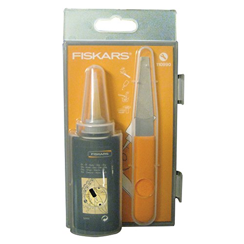 Fiskars Pflegeset für Gartenschneidgeräte, Mit Diamantfeile, Öl und Pflegeanleitung, 1001640 - 3