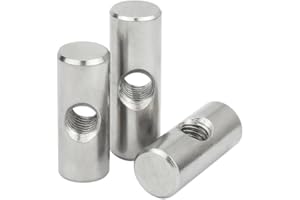 LXURY Barrel Dado Bulloni M4 M5 M6 304 in Acciaio Inox Cilindrico Pin Tassello Foro Croce Martello Incorporato Dado for Mobili in Legno (Size : OD8 M5x14(4PCS)
