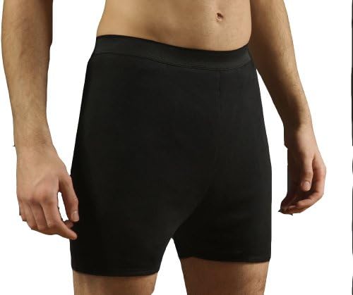 Mens Boxer Shorts (with built in pad) (S, Black)