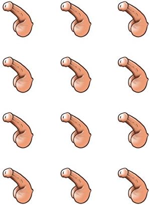Stand Up Wafer Cake Cupcake Toppers x 12 Hen Party Willy - PRECUT