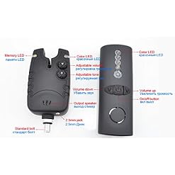 1+3 Carp Fishing Wireless Bite Alarm Set LED with Adjustable Volume Tone Control in Zipped Case - Image 5