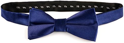 Premium Quality Larking Pre Tied Dark Blue Bow Tie – 100% Silk Pre-Tied Bowtie (Dark Blue) with Black Gift Box – for Men &amp; Women, for Weddings, Parties, Casual and Black-Tie Events (Dark Blue)