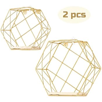 Infinite Node Wandregale Wandmontiertes Metalldraht Kunst Hexagon