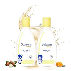 Softsens Baby Shampoo - Baby Tear Free Gentle Cleansing Shampoo with Orange & Castor Oil, 200ml (Pack of 2)