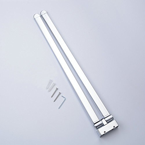 Beelee Handtuchstange,Handtuchhalter mit 2 beweglichen Armen aus robustem messing, Chrom - 8