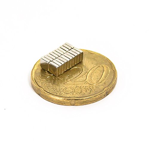 20 Mini Magnete, ultrastark – 3x3x1mm – NEODYM – Das Original – Oblique-Unique® - 2
