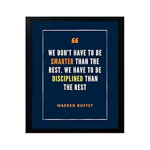 Hola Homes! Motivational Quote Wall Frame with Poster, Stock Market Quote Poster, Warren Buffet Quotes, Wall Frame for Office / Living Room, Home Decor, Wall Decor Size - 8 x 10 Inch,Blue