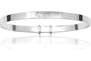 DESIGNER INSPIRATIONS BOUTIQUE Inspirational Message Script Sentiment Nursery Rhyme Expanding / Expandable / Adjustable Bangle Bracelet for Baby/Child/Children/Women - 925 Sterling Silver - Baby / Childrens Jewellery