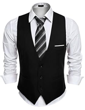 Aulei Herren Anzugweste slim fit stilvolle elegante Weste für Hochzeit Business Fest casual wear