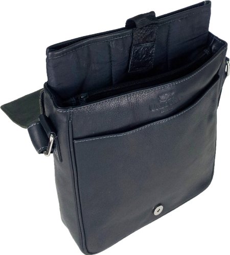 UNICORN Echt Leder Schwarz ipad , Ebook oder Tablets Messenger Tasche bag #1E - 4