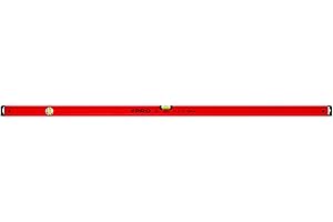 PRO600 Wasserwaage mit magneten 150cm - Ergonomischen Profil und ERS+ (Easy Reading System) Präzise Magnet Wasserwaage - Anti Shock Absorber Endkappen - Farbe Rot