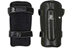 Krav Maga Deluxe Black Leather Shin Guards (XL)