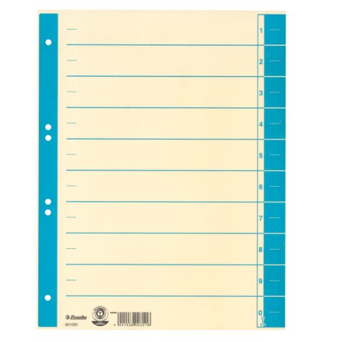 Preisvergleich Produktbild Leitz Trennblatt, A4, Karton, farbig bedruckt, hellblau