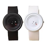 1 Paar Harajuku Stil Quarz Handgelenk Uhren Set für Paare Silikon Strap rund Fall – Designer Sport Rad Form Pointers