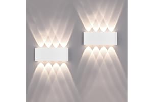 FUPE 2 Pack Applique Murale Extérieur/Intérieur LED Appliques Extérieure 16W 1600lm ip65 imperméable moderne en aluminium up and down applique lumineuse spot Lampe Murale(blanc 4500k lumière naturelle)