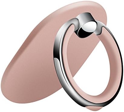 Cell Phone Finger Ring Stand, Kamikey 360 Degree Rotating Smartphone Ring Holder Finger Grip kickstand Universal Cell Phone Ring For All Iphone Ipad Tablets Mobile Phones And Magnetic Car Phone Vent Mount (gold rose)