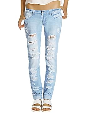 Bestyledberlin Damen Jeans Hosen, destroyed Hüftjeans j198P