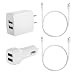 Produktbild jomoq Home und KFZ-Ladegerät, 4-in-1high-speed Aufladen und Daten Sync Kabel für Samsung galaxys7, LG, Google, Nokia, Sony, Xiaomi, Huawei, Motorola, und USB auch für Apple iPhone/iPad, oder mehr Android-Geräte
