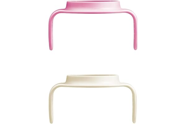 MAM Hold my Cup Day & Night, poignées qui brillent dans le noir, compatibles avec les tasses, antidérapantes et ergonomiques, 4 mois, rose et neutre