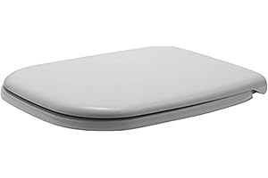 Duravit WC-Sitz D-Code Compact, Toilettendeckel mit Absenkautomatik, Klodeckel aus Urea-Duroplast, mit Edelstahl Scharnieren, Weiß